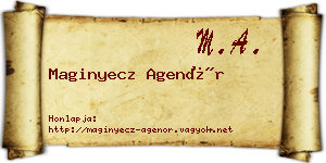 Maginyecz Agenór névjegykártya